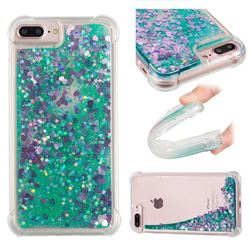 Dynamic Liquid Glitter Sand Quicksand TPU Case for iPhone 6s Plus / 6 Plus 6P(5.5 inch) - Green Love Heart