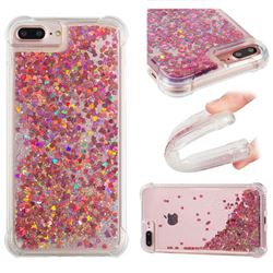 Dynamic Liquid Glitter Sand Quicksand TPU Case for iPhone 6s Plus / 6 Plus 6P(5.5 inch) - Rose Gold Love Heart