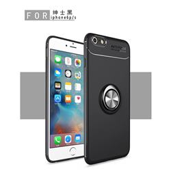 Auto Focus Invisible Ring Holder Soft Phone Case for iPhone 6s Plus / 6 Plus 6P(5.5 inch) - Black