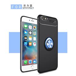 Auto Focus Invisible Ring Holder Soft Phone Case for iPhone 6s Plus / 6 Plus 6P(5.5 inch) - Black Blue