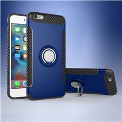 Armor Anti Drop Carbon PC + Silicon Invisible Ring Holder Phone Case for iPhone 6s Plus / 6 Plus 6P(5.5 inch) - Sapphire