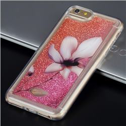 Lotus Glassy Glitter Quicksand Dynamic Liquid Soft Phone Case for iPhone 6s Plus / 6 Plus 6P(5.5 inch)