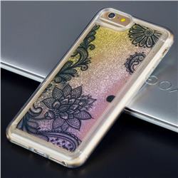 Diagonal Lace Glassy Glitter Quicksand Dynamic Liquid Soft Phone Case for iPhone 6s Plus / 6 Plus 6P(5.5 inch)