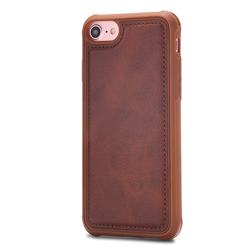 Luxury Shatter-resistant Leather Coated Phone Back Cover for iPhone 6s Plus / 6 Plus 6P(5.5 inch) - Coffee