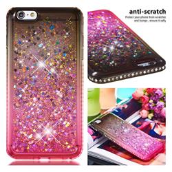 Diamond Frame Liquid Glitter Quicksand Sequins Phone Case for iPhone 6s Plus / 6 Plus 6P(5.5 inch) - Gray Pink