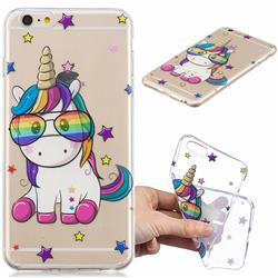 Glasses Unicorn Clear Varnish Soft Phone Back Cover for iPhone 6s Plus / 6 Plus 6P(5.5 inch)