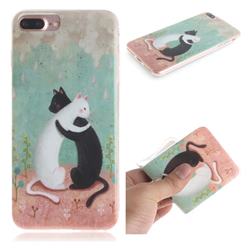 Black and White Cat IMD Soft TPU Cell Phone Back Cover for iPhone 6s Plus / 6 Plus 6P(5.5 inch)
