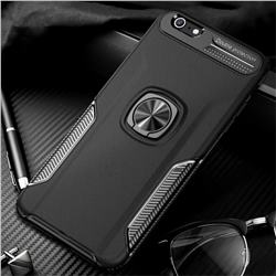Knight Armor Anti Drop PC + Silicone Invisible Ring Holder Phone Cover for iPhone 6s Plus / 6 Plus 6P(5.5 inch) - Black