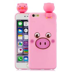 Small Pink Pig Soft 3D Climbing Doll Soft Case for iPhone 6s Plus / 6 Plus 6P(5.5 inch)