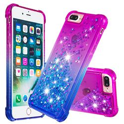 Rainbow Gradient Liquid Glitter Quicksand Sequins Phone Case for iPhone 6s Plus / 6 Plus 6P(5.5 inch) - Purple Blue