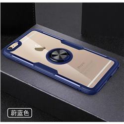 Acrylic Glass Carbon Invisible Ring Holder Phone Cover for iPhone 6s Plus / 6 Plus 6P(5.5 inch) - Azure