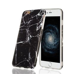 Black Stone Marble Clear Bumper Glossy Rubber Silicone Phone Case for iPhone 6s Plus / 6 Plus 6P(5.5 inch)