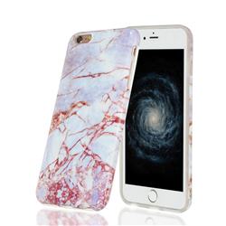 White Stone Marble Clear Bumper Glossy Rubber Silicone Phone Case for iPhone 6s Plus / 6 Plus 6P(5.5 inch)