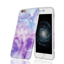 Dream Purple Marble Clear Bumper Glossy Rubber Silicone Phone Case for iPhone 6s Plus / 6 Plus 6P(5.5 inch)