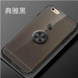 Anti-fall Invisible Press Bounce Ring Holder Phone Cover for iPhone 6s Plus / 6 Plus 6P(5.5 inch) - Elegant Black