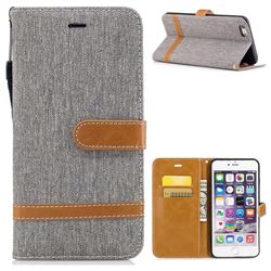 Jeans Cowboy Denim Leather Wallet Case for iPhone 6s Plus / 6 Plus 6P(5.5 inch) - Gray