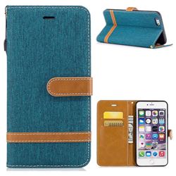 Jeans Cowboy Denim Leather Wallet Case for iPhone 6s Plus / 6 Plus 6P(5.5 inch) - Green