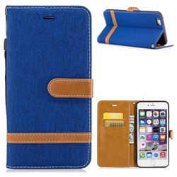 Jeans Cowboy Denim Leather Wallet Case for iPhone 6s Plus / 6 Plus 6P(5.5 inch) - Sapphire