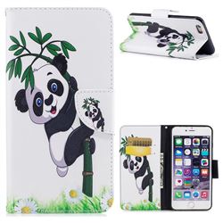 Bamboo Panda Leather Wallet Case for iPhone 6s Plus / 6 Plus 6P(5.5 inch)