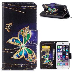 Golden Shining Butterfly Leather Wallet Case for iPhone 6s Plus / 6 Plus 6P(5.5 inch)
