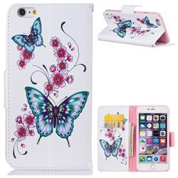 Peach Butterflies Leather Wallet Case for iPhone 6s Plus / 6 Plus 6P(5.5 inch)