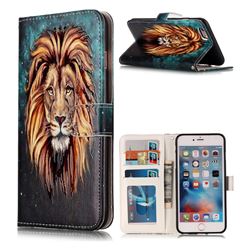 Ice Lion 3D Relief Oil PU Leather Wallet Case for iPhone 6s Plus / 6 Plus 6P(5.5 inch)