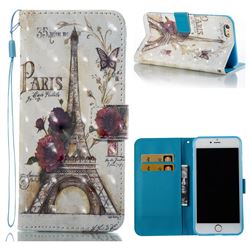 Flower Eiffel Tower 3D Painted Leather Wallet Case for iPhone 6s Plus / 6 Plus 6P(5.5 inch)