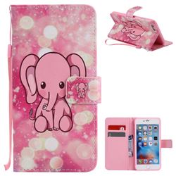 Pink Elephant PU Leather Wallet Case for iPhone 6s Plus / 6 Plus 6P(5.5 inch)