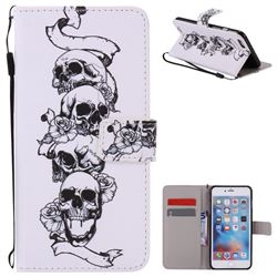 Skull Head PU Leather Wallet Case for iPhone 6s Plus / 6 Plus 6P(5.5 inch)