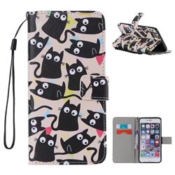 Cute Kitten Cat PU Leather Wallet Case for iPhone 6s Plus / 6 Plus 6P(5.5 inch)