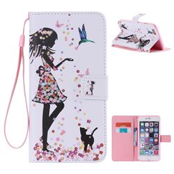 Petals and Cats PU Leather Wallet Case for iPhone 6s Plus / 6 Plus 6P(5.5 inch)