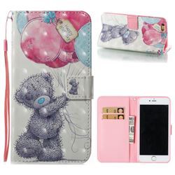 Gray Bear 3D Painted Leather Wallet Case for iPhone 6s Plus / 6 Plus 6P(5.5 inch)