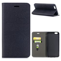 Tree Bark Pattern Automatic suction Leather Wallet Case for iPhone 6s Plus / 6 Plus 6P(5.5 inch) - Black