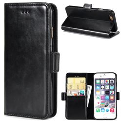 Luxury Crazy Horse PU Leather Wallet Case for iPhone 6s Plus / 6 Plus 6P(5.5 inch) - Black