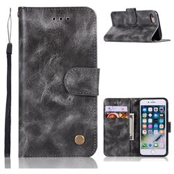 Luxury Retro Leather Wallet Case for iPhone 6s Plus / 6 Plus 6P(5.5 inch) - Gray