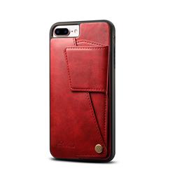 Suteni Retro Classic Folding Card Slots Phone Cover for iPhone 6s Plus / 6 Plus 6P(5.5 inch) - Red