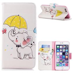 Umbrella Elephant Leather Wallet Case for iPhone 6s Plus / 6 Plus 6P(5.5 inch)