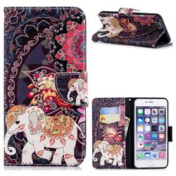 Totem Flower Elephant Leather Wallet Case for iPhone 6s Plus / 6 Plus 6P(5.5 inch)