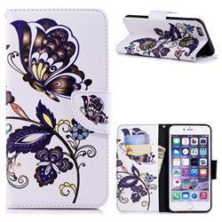 Butterflies and Flowers Leather Wallet Case for iPhone 6s Plus / 6 Plus 6P(5.5 inch)