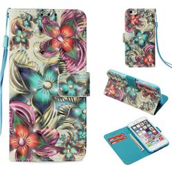 Kaleidoscope Flower 3D Painted Leather Wallet Case for iPhone 6s Plus / 6 Plus 6P(5.5 inch)