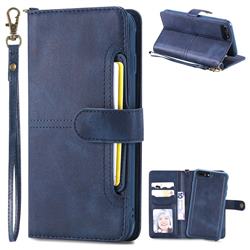 Retro Multi-functional Detachable Leather Wallet Phone Case for iPhone 6s Plus / 6 Plus 6P(5.5 inch) - Blue