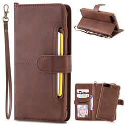 Retro Multi-functional Detachable Leather Wallet Phone Case for iPhone 6s Plus / 6 Plus 6P(5.5 inch) - Coffee