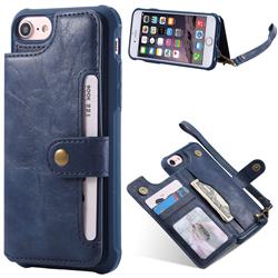 Retro Aristocratic Demeanor Anti-fall Leather Phone Back Cover for iPhone 6s Plus / 6 Plus 6P(5.5 inch) - Blue