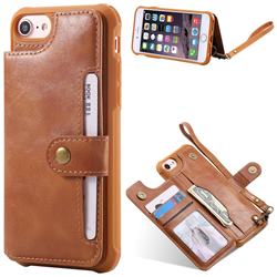 Retro Aristocratic Demeanor Anti-fall Leather Phone Back Cover for iPhone 6s Plus / 6 Plus 6P(5.5 inch) - Brown