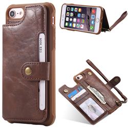 Retro Aristocratic Demeanor Anti-fall Leather Phone Back Cover for iPhone 6s Plus / 6 Plus 6P(5.5 inch) - Coffee