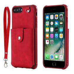 Retro Luxury Anti-fall Mirror Leather Phone Back Cover for iPhone 6s Plus / 6 Plus 6P(5.5 inch) - Red