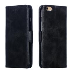 Retro Classic Calf Pattern Leather Wallet Phone Case for iPhone 6s Plus / 6 Plus 6P(5.5 inch) - Black