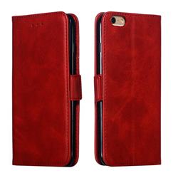 Retro Classic Calf Pattern Leather Wallet Phone Case for iPhone 6s Plus / 6 Plus 6P(5.5 inch) - Red