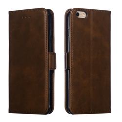 Retro Classic Calf Pattern Leather Wallet Phone Case for iPhone 6s Plus / 6 Plus 6P(5.5 inch) - Brown
