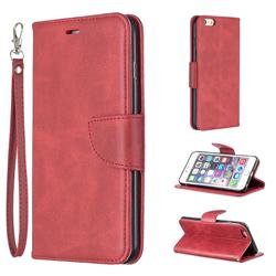 Classic Sheepskin PU Leather Phone Wallet Case for iPhone 6s Plus / 6 Plus 6P(5.5 inch) - Red